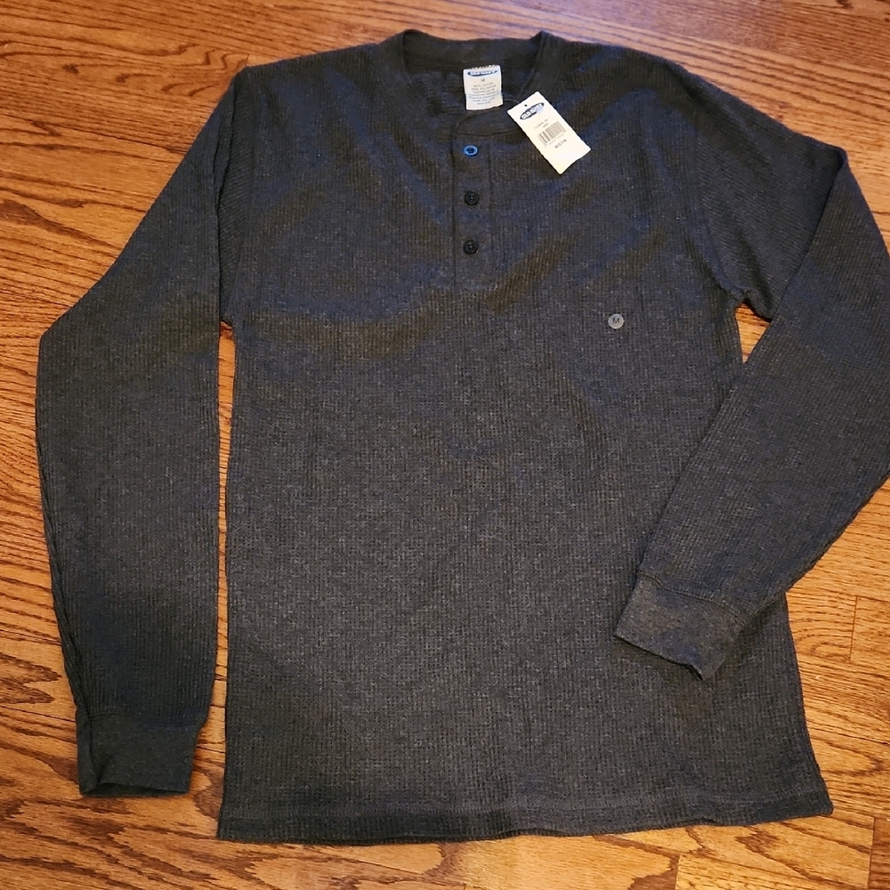 Men's Gray Henley Shirt